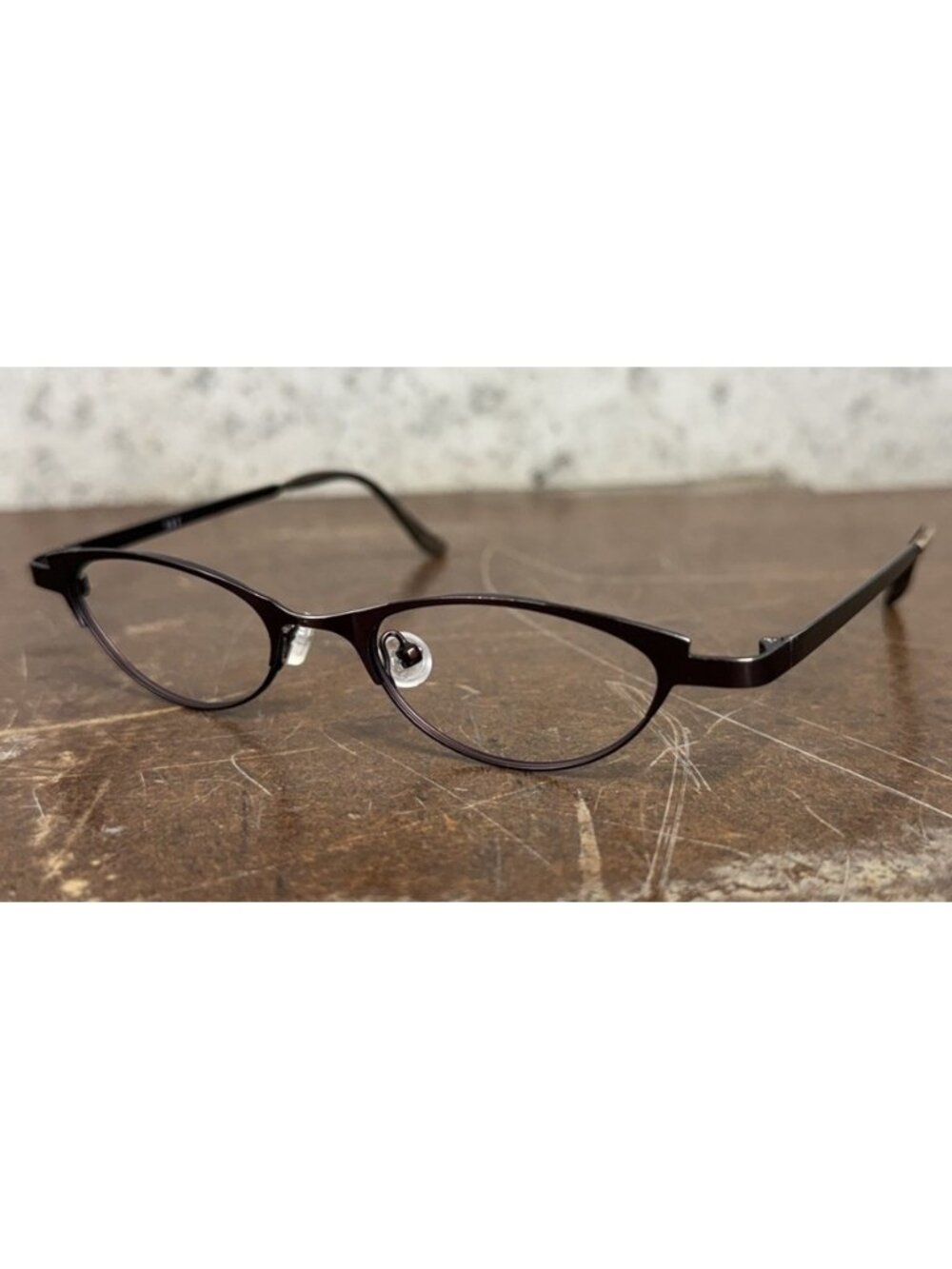 OGI 2067 Slim Cat Eye Dark Bronze Oval Metal Eyeglasses Frames 47-18-140
